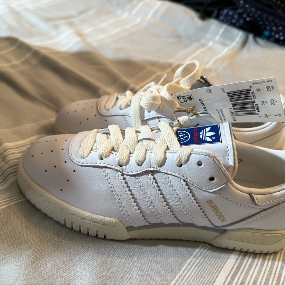 Adidas Kids White and Cream Sneakers